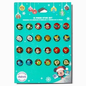 Disney Christmas Holiday Stud Earrings-12 Piece Stud Set, NEW
